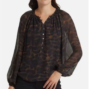 RAILS Indi Animal Spot Blouson Sleeve Blouse -new with tags